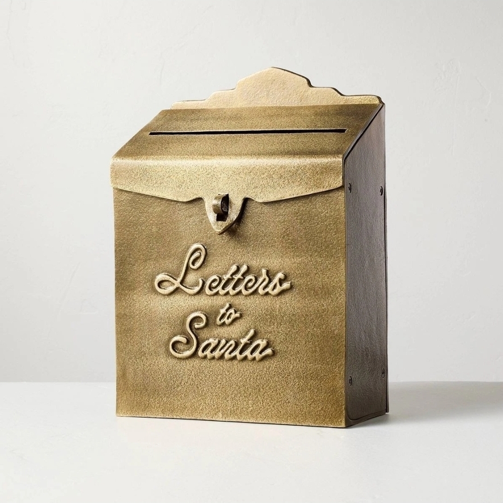 Gold Letters to Santa Mailbox